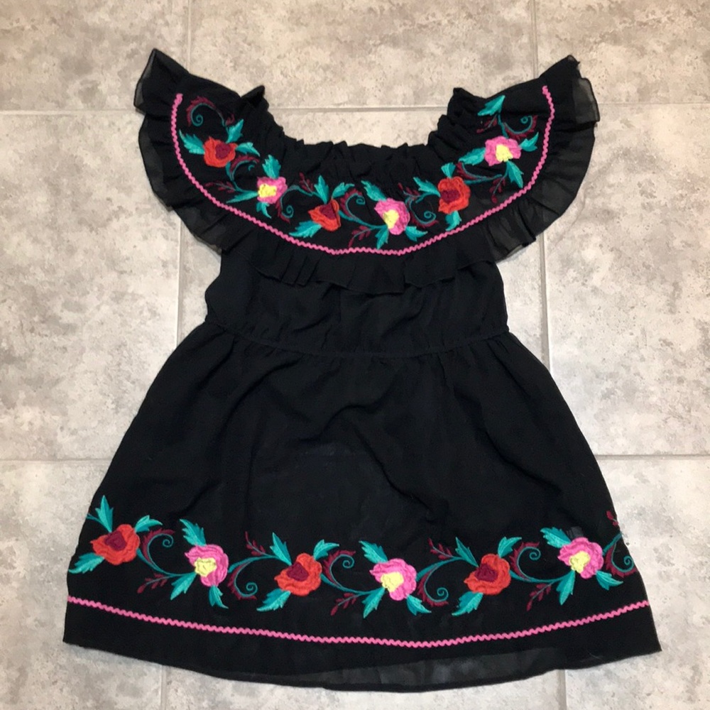 Boohoo Embroidered Bardot Beach Dress